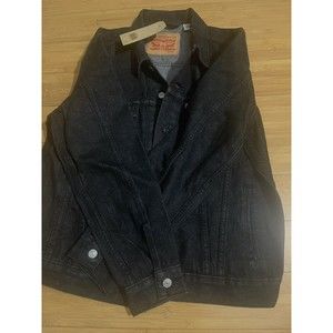 LEVI'S CLASSIC LONG SLEEVE TRUCKER JACKET IN BLACK DENIM Men’s Medium Size